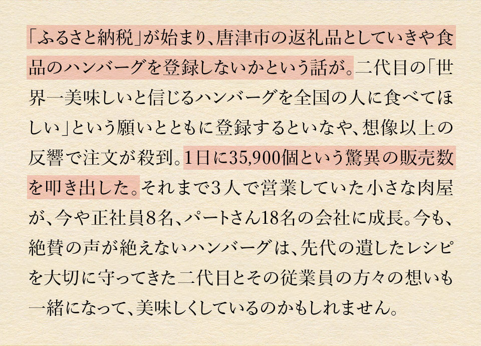 唐津バーグ いきや食品 さとふる１位のハンバーグ 福さ屋辛子めんたいセット